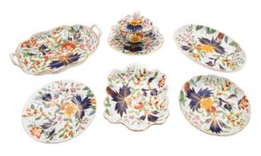 A Coalport 'Bow' pattern part dessert service,