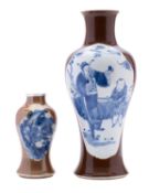 Two Chinese porcelain cafe au lait vases,