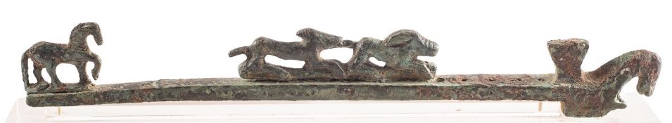 A ROMANO-BRITISH BRONZE FURNITURE ATTACHMENT CIRCA 2ND-3RD CENTURY A.D.
