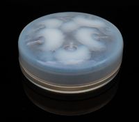 A René Lalique for Coty an opalescent glass powder bowl and cover,
