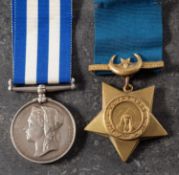 An Egypt pair to 96829 Painter 2nd Class S J Whitburn Royal Navy, Egypt Medal and Khedive's Star.
