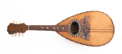 A 19th century Italian Rosewood mandolin, maker Stridente, Napoli, of traditional form ,