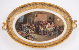 A Victorian Pratt ware tazza' The Blind Fidlerby Sir David Wilke RA.