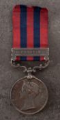 A Victorian India General Service Medal with Bhootan clasp to '1193 Pte Levi Hewison 55 Foot',