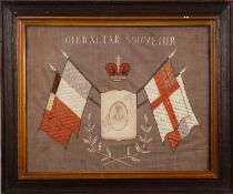 Two WWI silk work commemoratives,