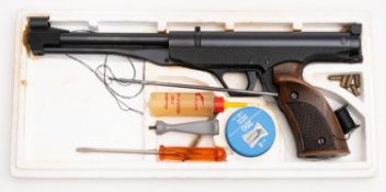 An Elgamo underlever air pistol. Serial number H10536, .