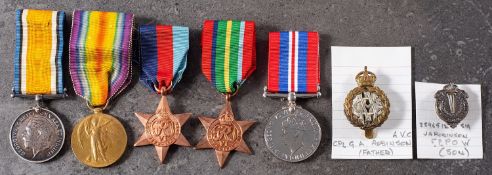 A WWI & WWII family medal group comprising WWI War Medal and Victory Medal to 'Se-17489 Cpl G A