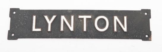 An early 20th century bronze and enamel boat badge 'Lynton',