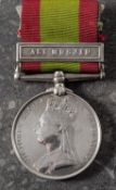 An Afghanistan Medal with Ali Musjid clasp to ' 8Bde/975 Pte J Morris 51st Regt'