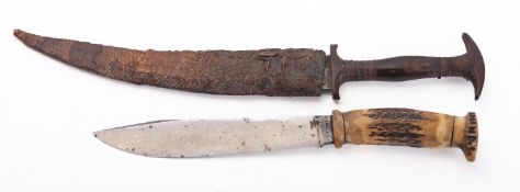 A late 19th century Indo-Persian kindjal style dagger,