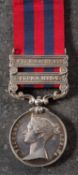 A Victorian India General Service Medal with Burma 1885-7 and 1887-89 clasps to 1222 Lce /Cpl R