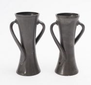A Pair of Art Nouveau Olivia Baker for Liberty & Co pewter vases.