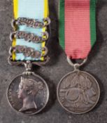 A Crimea pair to 3287 'T Smith 2nd Batn Rifle Brgde' Crimea Medal with Alma,