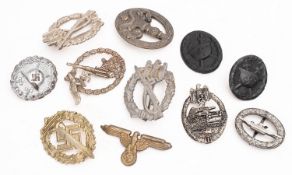 A group of various German Army badges. *Notes- Sold as catalogued.