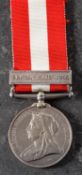 A Victorian Canada General Service Medal with Fenian Raid 1866 clasp to '627 Pte J A Daniel 47