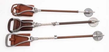Three various shooting sticks,
