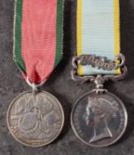 A Crimea pair to '3487 Michael Ward 20th Regt' Crimea Medal with Sebastapol clasp and Turkish