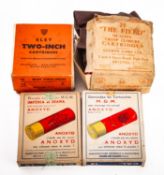 A box of Eley 12 gauge Two-Inch cartridges. Together with two boxes of MGM 12 gauge cartridges etc.
