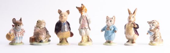 A group of seven Beswick Beatrix Potter figures including, 'Foxy Whiskered Gentleman',