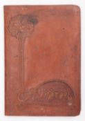 A WWI era leather bound visitors book for the YMCA Rest Hut at Countess Farm, Amesbury.