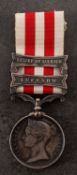 A Victorian Indian Mutiny Medal 'Pte D Hogan 2nd Bn Mily Train' with Luknow and Relief of Luknow
