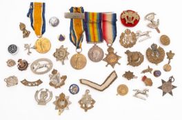 A WWI trio to '11992 Pte E Marshall Devon R,