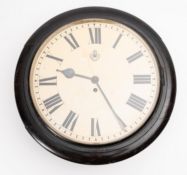 A WWII RAF Wardroom clock, maker W Elliott limited, white enamel dial with Arabic numerals,