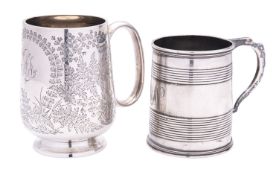 A George IV silver christening mug, of tapering circular form,