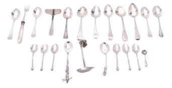 Various silver flatware, to include eleven teaspoons, a continental ladle,