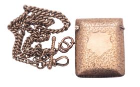 An Edwardian 9ct. gold vesta case