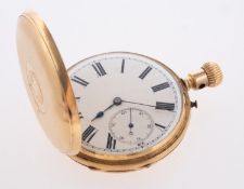 A late-Victorian 18k gold full-hunter pocket watch,