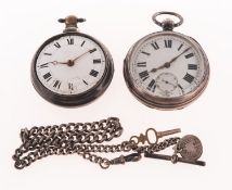 A 19th century silver cased pocket watch,
