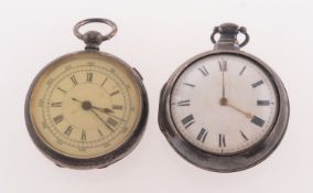 S. Roberts, London, a Georgian silver pair-cased key-wound pocket watch