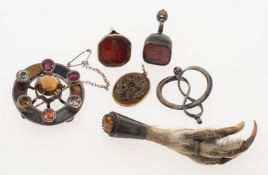 A collection of interesting Victorian white metal and other items,