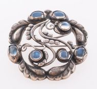 A Georg Jensen brooch, the 'Moonlight Blossom' design,