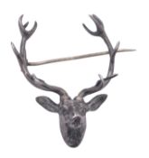 A George V Scottish silver brooch, in the form of a Royal stag, by Henry Tatton,