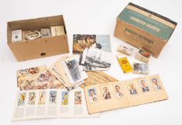 Tub of cigarette cars, FDCs, PHQs in alb