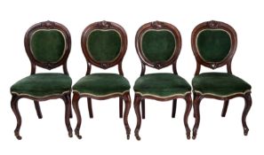 A set of four Victorian mahogany-framed