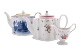 Two Newhall silver-shape teapots and cov