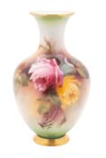 A Royal Worcester porcelain vase enamell
