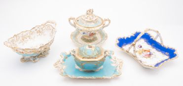 A group of Coalport turquoise-ground wares,