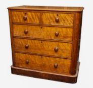 A Victorian 'satin mahogany' chest of dr