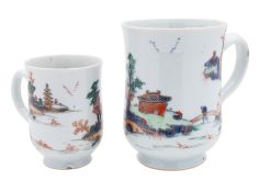 Two Chinese porcelain mugs of bell shape