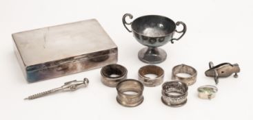 Five silver napkin rings, by different m