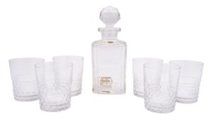 Val St. Lambert whisky decanter and six