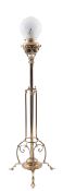 A late Victorian brass standard lamp, ci