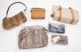 A collection of eight handbags, some Kip