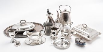 A large quantity of silver plated wares,