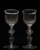A pair of large cut glass goblets the og