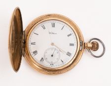 A gold plated pocket watch, by Waltham,